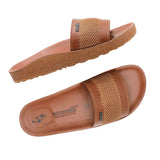 Aerowalk Men Tan Slide Design Slipper with Textured Upper & Slip-on Closure (KC44_TAN)