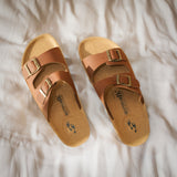 Aerowalk Men Dark Tan Mule Design Sandal with Buckle Styling & Slip-on Closure (KC71_DK.TAN)