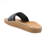 Aerowalk Men Black Slide Design Slipper with Printed Upper & Slip-on Closure (KC72_BLACK)