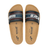 Aerowalk Men Black Slide Design Sandal with Printed Upper & Slip-on Closure (KC72_BLACK)