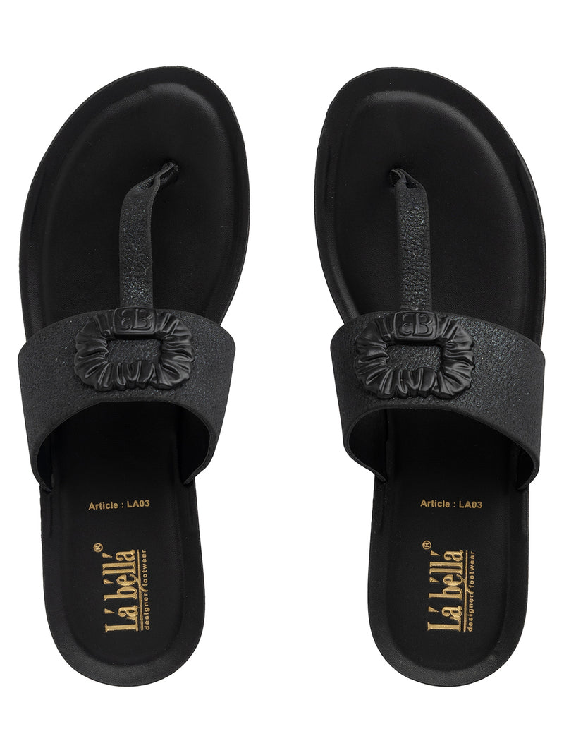 La Bella Women's Slip-On Slipper BLACK (LA03_BLACK)