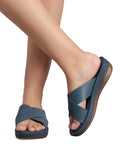 La Bella Women's Slip-On Slipper BLUE (LC17_BLUE)