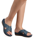 La Bella Women's Slip-On Slipper BLUE (LC17_BLUE)