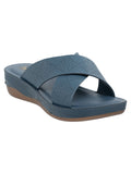 La Bella Women's Slip-On Slipper BLUE (LC17_BLUE)