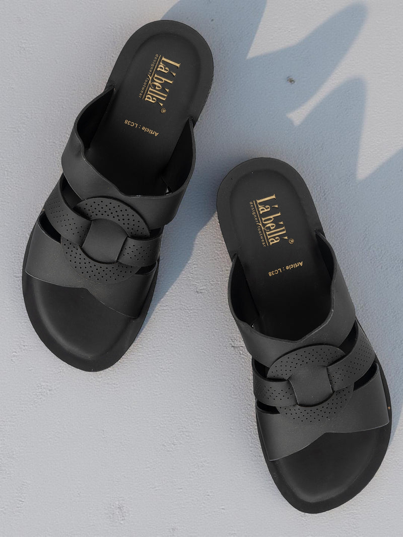 La Bella Women's Slip-On Slipper BLACK (LC38_BLACK)
