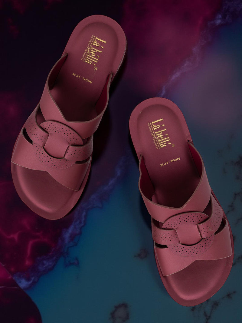 La Bella Women's Slip-On Slipper WINE (LC38_WINE)