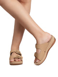 La Bella Women's Slip-On Slipper TAN (LC48_TAN)
