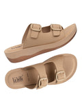 La Bella Women's Slip-On Slipper TAN (LC48_TAN)