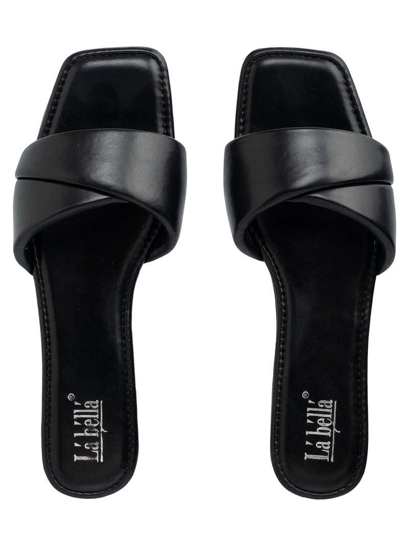 La Bella Women's Slip-On Slipper BLACK (LP01_BLACK)