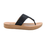 Aerokids Girls Black T-Shape Sandal with Slip-on Closure (MBF7_BLACK)