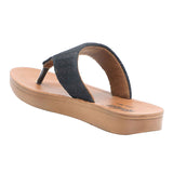 Aerokids Girls Black T-Shape Sandal with Slip-on Closure (MBF7_BLACK)