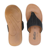 Aerokids Girls Black T-Shape Sandal with Slip-on Closure (MBF7_BLACK)