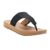 Aerokids Girls Black T-Shape Sandal with Slip-on Closure (MBF7_BLACK)