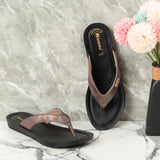 Inblu Women Antique V Shape Slipper with Slip-on Closure (ME03_ANTIQUE)