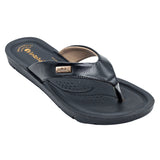 Inblu Women Black V Shape Slipper with Slip-on Closure (ME03_BLACK)