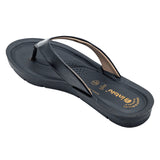 Inblu Women Black V Shape Slipper with Slip-on Closure (ME03_BLACK)