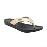 Inblu Women Gold V Shape Slipper with Slip-on Closure (ME03_GOLDEN)