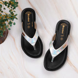 Inblu Women Silver V Shape Slipper with Slip-on Closure (ME03_SILVER)