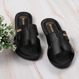 Inblu Women Black Mule Open Toe Flat Sandal (ME08_BLACK)