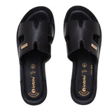 Inblu Women Black Mule Open Toe Flat Sandal (ME08_BLACK)