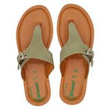 Inblu Women Mist Green T-Shape Flat Sandal with Buckle Upper Styling & Slip-on Closure (MEB4_MIST GREEN)