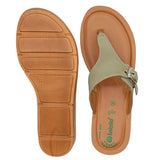 Inblu Women Mist Green T-Shape Flat Sandal with Buckle Upper Styling & Slip-on Closure (MEB4_MIST GREEN)