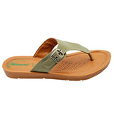 Inblu Women Mist Green T-Shape Flat Sandal with Buckle Upper Styling & Slip-on Closure (MEB4_MIST GREEN)