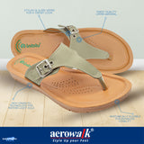 Inblu Women Mist Green T-Shape Flat Sandal with Buckle Upper Styling & Slip-on Closure (MEB4_MIST GREEN)