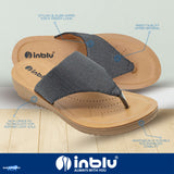 Inblu Women Black Thong Style Slip-On Sandal with Textured Upper (MF47_BLACK)