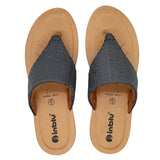 Inblu Women Black Thong Style Slip-On Sandal with Textured Upper (MF47_BLACK)
