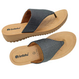 Inblu Women Black Thong Style Slip-On Sandal with Textured Upper (MF47_BLACK)