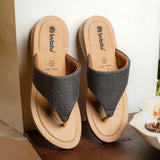 Inblu Women Black Thong Style Slip-On Sandal with Textured Upper (MF47_BLACK)