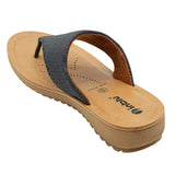 Inblu Women Black Thong Style Slip-On Sandal with Textured Upper (MF47_BLACK)