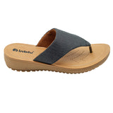 Inblu Women Black Thong Style Slip-On Sandal with Textured Upper (MF47_BLACK)