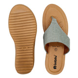 Inblu Women Grey Thong Style Slip-On Sandal with Textured Upper (MF47_GREY)