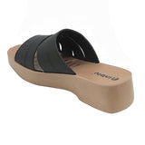 Inblu Women Black Mule Shape Wedge Sandal with Slip-on Closure (MR50_BLACK)