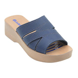 Inblu Women Blue Mule Shape Wedge Sandal with Slip-on Closure (MR50_BLUE)