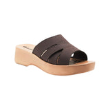 Inblu Women Brown Mule Shape Wedge Sandal with Slip-on Closure (MR50_BROWN)