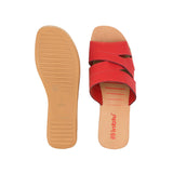 Inblu Women Red Mule Shape Wedge Sandal with Slip-on Closure (MR50_RED)