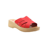 Inblu Women Red Mule Shape Wedge Sandal with Slip-on Closure (MR50_RED)