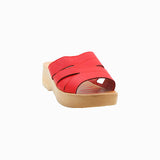 Inblu Women Red Mule Shape Wedge Sandal with Slip-on Closure (MR50_RED)