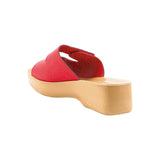 Inblu Women Red Mule Shape Wedge Sandal with Slip-on Closure (MR50_RED)