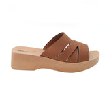 Inblu Women Tan Mule Shape Wedge Sandal with Slip-on Closure (MR50_TAN)