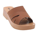 Inblu Women Tan Mule Shape Wedge Sandal with Slip-on Closure (MR50_TAN)