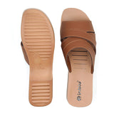 Inblu Women Tan Mule Shape Wedge Sandal with Slip-on Closure (MR50_TAN)