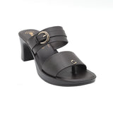 Inblu Women Black Block Heel Sandal with Buckle Styling (MS19_BLACK)