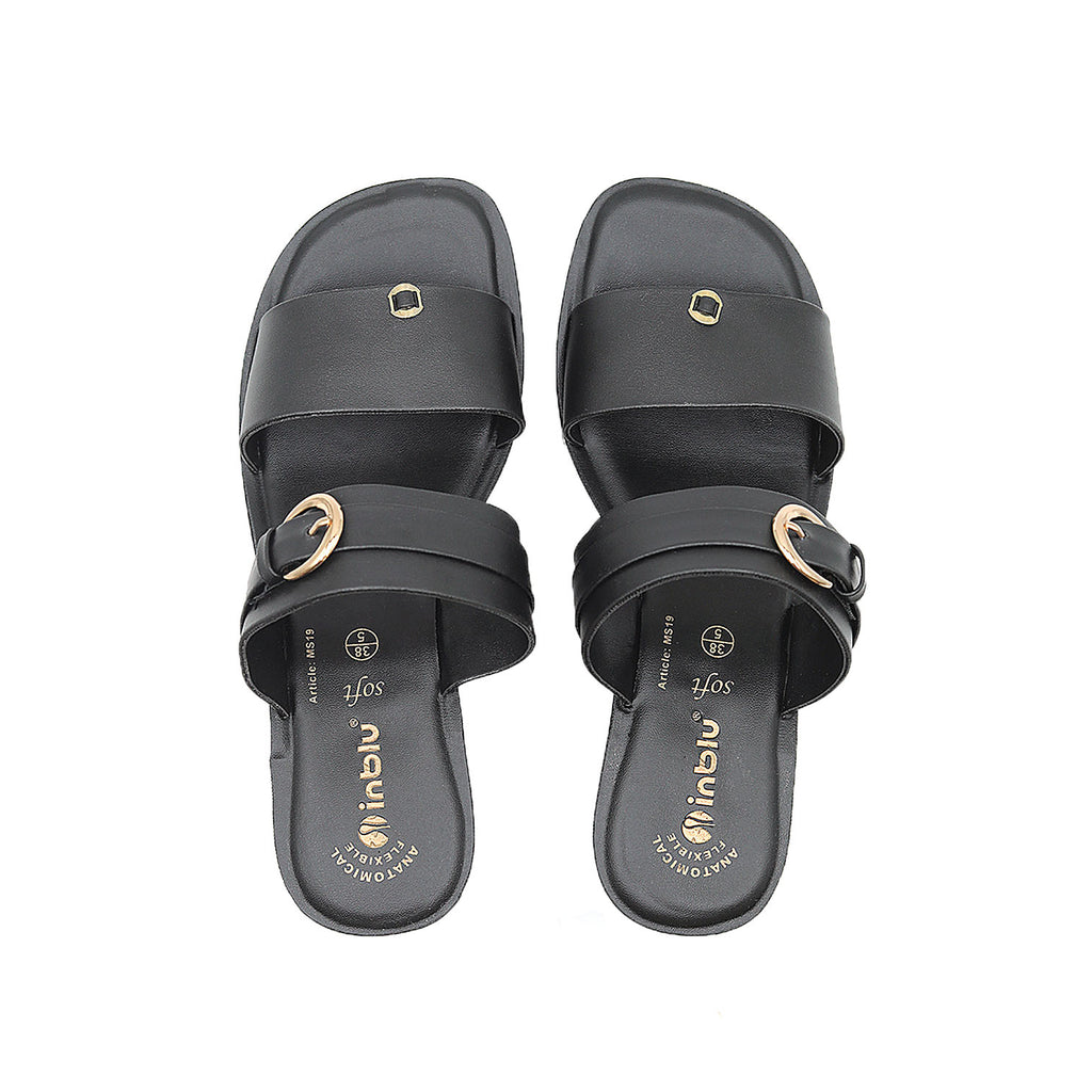 Womens black sales buckle sandals