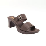 Inblu Women Brown Block Heel Sandal with Buckle Styling (MS19_BROWN)