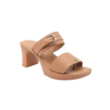 Inblu Women Camel Block Heel Sandal with Buckle Styling (MS19_CAMEL)