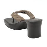 Inblu Women Copper Block Heel Sandal with Textured Upper (MS21_COPPER)